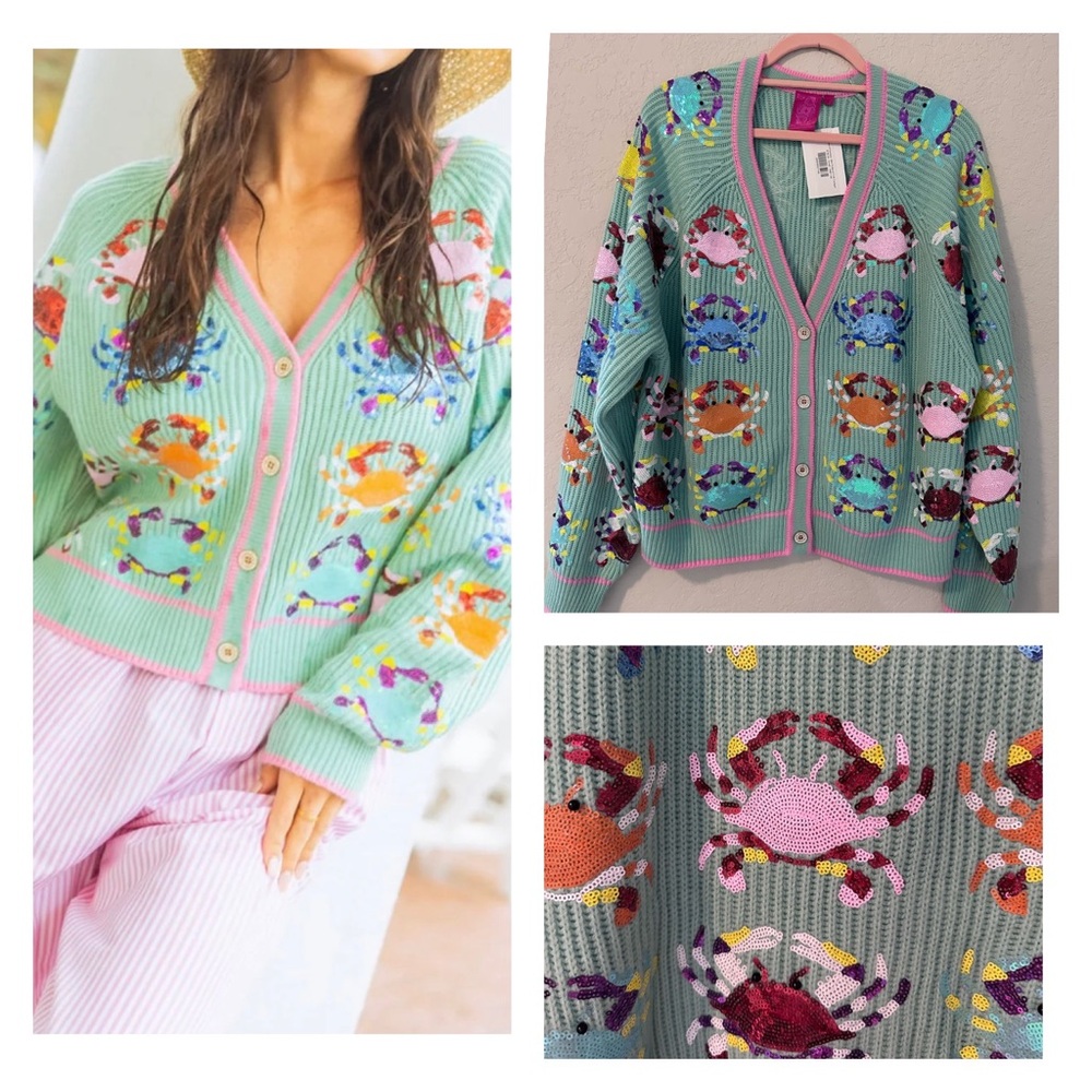 Queen of Sparkles Crab Cardigan
